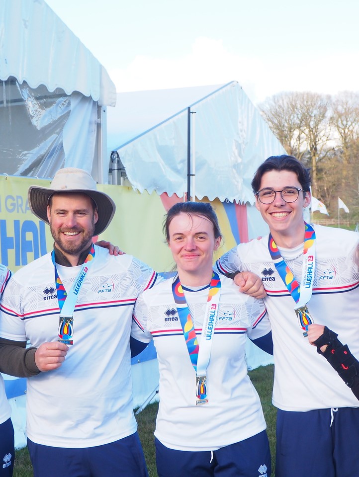 crédit photo World Archery Europe et de gauche à droite JC VALLADONT/A. FLORENT / B. ADDIS